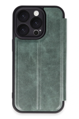 Newface iPhone 16 Pro Max Kılıf Flip Cover - Koyu Yeşil resmi