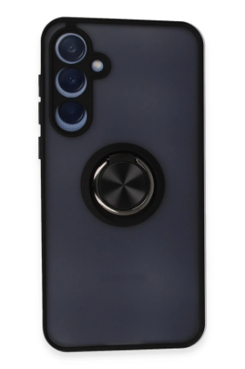 Newface Samsung Galaxy A35 5G Kılıf Montreal Yüzüklü Silikon Kapak - Siyah resmi