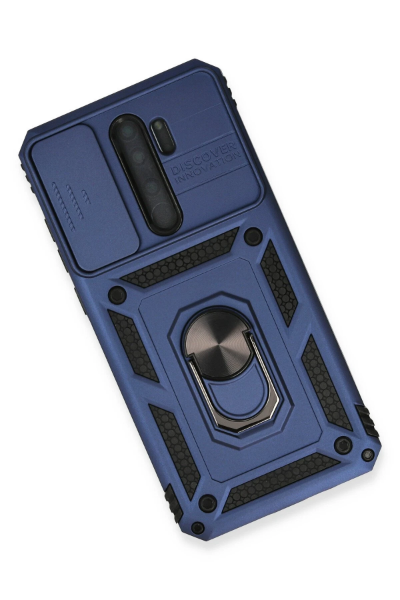 Newface Xiaomi Redmi Note 8 Pro Kılıf Pars Lens Yüzüklü Silikon - Lacivert resmi