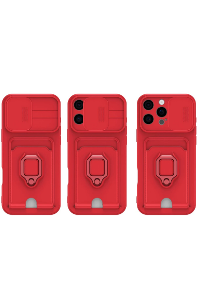 Newface iPhone 16 Kılıf Zuma Kartvizitli Yüzüklü Silikon - Lila resmi