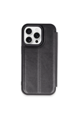 Newface iPhone 15 Pro Max Kılıf Flip Cover - Siyah resmi