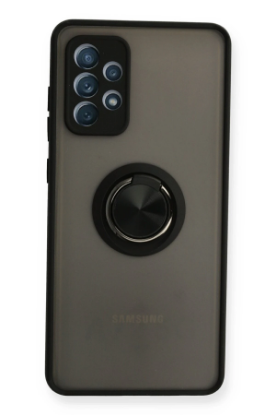 Newface Samsung Galaxy A32 Kılıf Montreal Yüzüklü Silikon Kapak - Siyah resmi