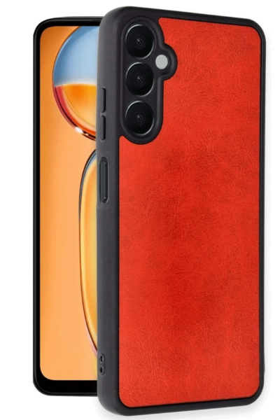 Newface Samsung Galaxy S24 FE Kılıf Aras Deri Kapak - Kırmızı resmi