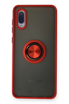Newface Samsung Galaxy A02 Kılıf Montreal Yüzüklü Silikon Kapak - Kırmızı resmi
