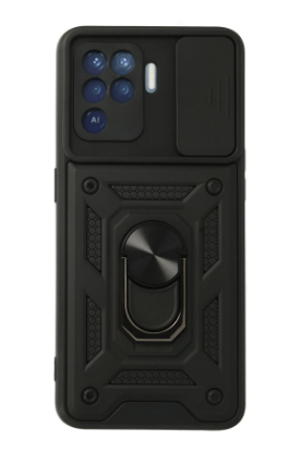 Newface Oppo Reno 5 Lite Kılıf Pars Lens Yüzüklü Silikon - Siyah resmi