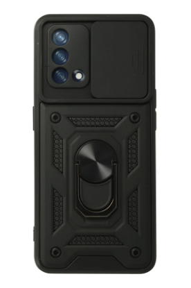 Newface Oppo A74 4G Kılıf Pars Lens Yüzüklü Silikon - Siyah resmi