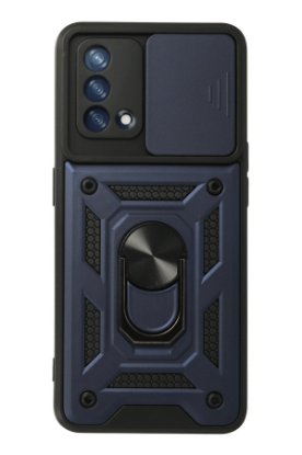 Newface Oppo A74 4G Kılıf Pars Lens Yüzüklü Silikon - Lacivert resmi