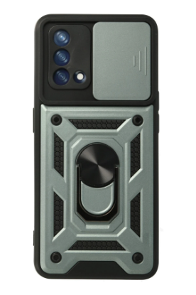 Newface Oppo A74 4G Kılıf Pars Lens Yüzüklü Silikon - Yeşil resmi