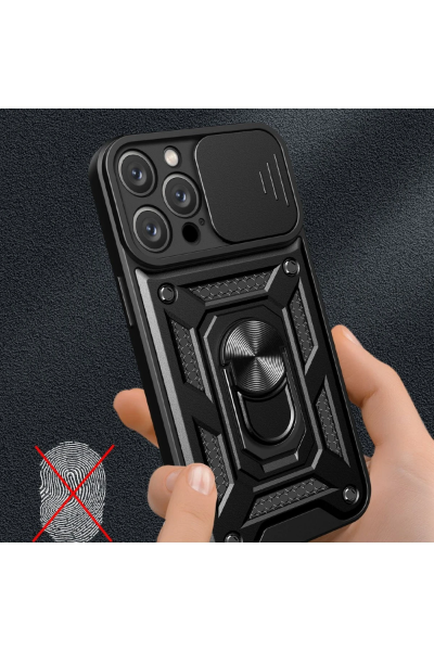 Newface iPhone 16 Pro Kılıf Pars Lens Yüzüklü Silikon - Gold resmi