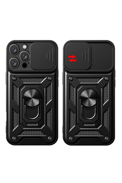 Newface iPhone 16 Pro Max Kılıf Pars Lens Yüzüklü Silikon - Kırmızı resmi