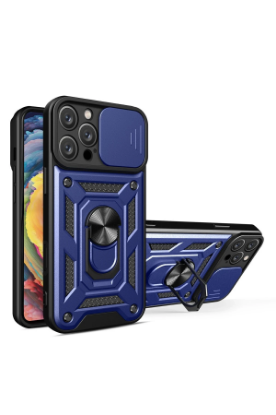 Newface iPhone 16 Pro Max Kılıf Pars Lens Yüzüklü Silikon - Lacivert resmi