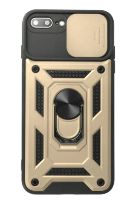 Newface iPhone 7 Plus Kılıf Pars Lens Yüzüklü Silikon - Gold resmi