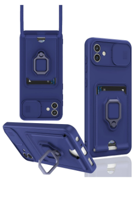 Newface Samsung Galaxy A06 Kılıf Zuma Kartvizitli Yüzüklü Silikon - Lacivert resmi