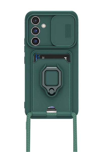 Newface Samsung Galaxy A16 5G Kılıf Zuma Kartvizitli Yüzüklü Silikon - Yeşil resmi