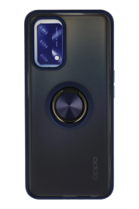 Newface Oppo A74 4G Kılıf Montreal Yüzüklü Silikon Kapak - Lacivert resmi