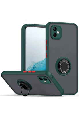 Newface Samsung Galaxy A06 Kılıf Montreal Yüzüklü Silikon Kapak - Yeşil resmi