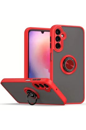 Newface Samsung Galaxy A36 Kılıf Montreal Yüzüklü Silikon Kapak - Kırmızı resmi