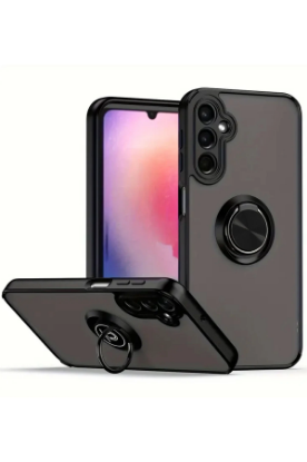 Newface Samsung Galaxy A56 Kılıf Montreal Yüzüklü Silikon Kapak - Siyah resmi