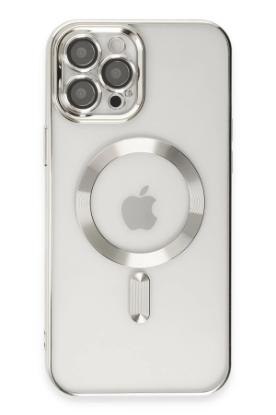Newface iPhone 12 Pro Max Kılıf Kross Magneticsafe Kapak - Gümüş resmi