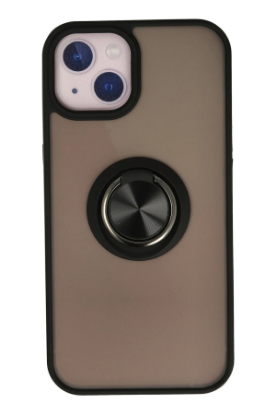 Newface iPhone 13 Mini Kılıf Montreal Yüzüklü Silikon Kapak - Siyah resmi
