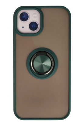 Newface iPhone 13 Mini Kılıf Montreal Yüzüklü Silikon Kapak - Yeşil resmi