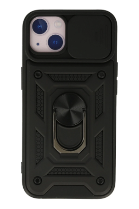 Newface iPhone 13 Kılıf Pars Lens Yüzüklü Silikon - Siyah resmi