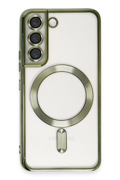 Newface Samsung Galaxy S22 Kılıf Kross Magneticsafe Kapak - Koyu Yeşil resmi