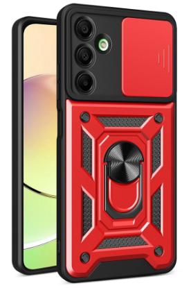 Newface Samsung Galaxy A56 Kılıf Pars Lens Yüzüklü Silikon - Kırmızı resmi