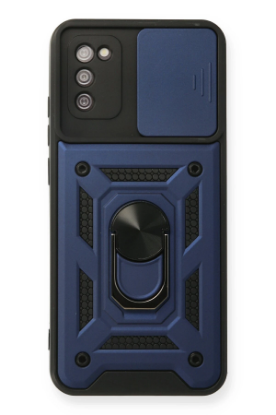 Newface Samsung Galaxy A03S Kılıf Pars Lens Yüzüklü Silikon - Lacivert resmi