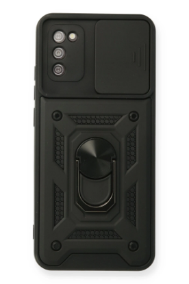 Newface Samsung Galaxy A03S Kılıf Pars Lens Yüzüklü Silikon - Siyah resmi