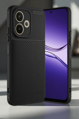 Newface Oppo A5 Pro 4G Kılıf Auto Focus Karbon Kapak - Siyah resmi