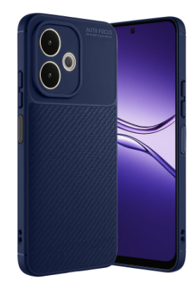 Newface Oppo A5 Pro 4G Kılıf Auto Focus Karbon Kapak - Lacivert resmi