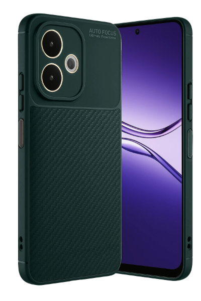 Newface Oppo A5 Pro 4G Kılıf Auto Focus Karbon Kapak - Koyu Yeşil resmi
