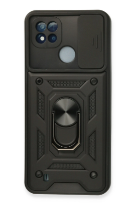 Newface Realme C11 2021 Kılıf Pars Lens Yüzüklü Silikon - Siyah resmi