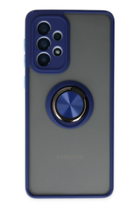 Newface Samsung Galaxy A33 5G Kılıf Montreal Yüzüklü Silikon Kapak - Lacivert resmi