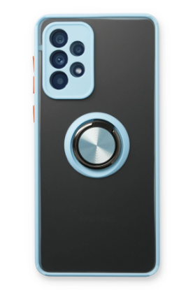 Newface Samsung Galaxy A73 5G Kılıf Montreal Yüzüklü Silikon Kapak - Buz Mavi resmi