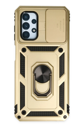 Newface Samsung Galaxy A13 4G Kılıf Pars Lens Yüzüklü Silikon - Gold resmi