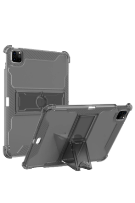 Newface iPad Mini 6 Kılıf Anti Şeffaf Standlı Tablet Silikon - Siyah resmi