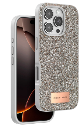 Onegif iPhone 16 Pro Max Bright Simli Kapak - Gold resmi