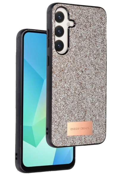 Onegif Samsung Galaxy A56 Bright Simli Kapak - Gold resmi