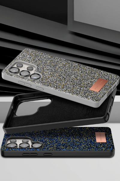 Onegif Samsung Galaxy S25 Ultra Bright Simli Kapak - Gümüş resmi