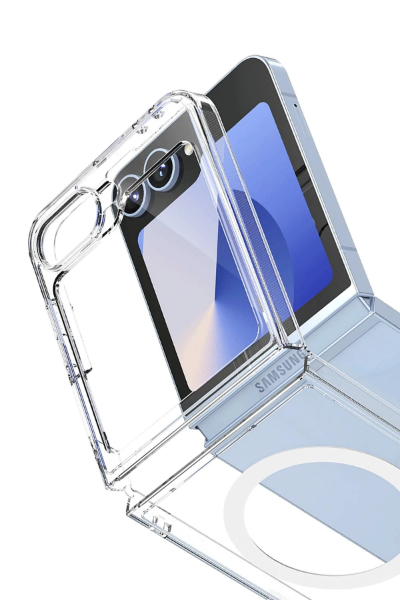 Newface Samsung Galaxy Z Flip 7 Kılıf Magneticsafe Şeffaf Silikon - Şeffaf resmi