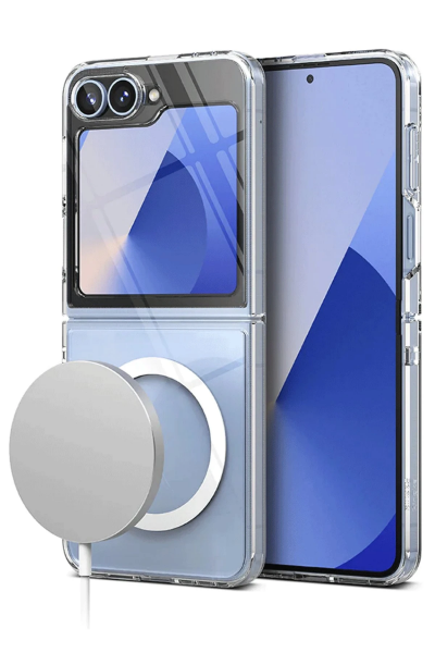 Newface Samsung Galaxy Z Flip 7 Kılıf Magneticsafe Şeffaf Silikon - Şeffaf resmi