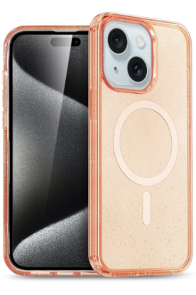 Newface iPhone 14 Kılıf Glow Magsafe Kapak - Turuncu resmi