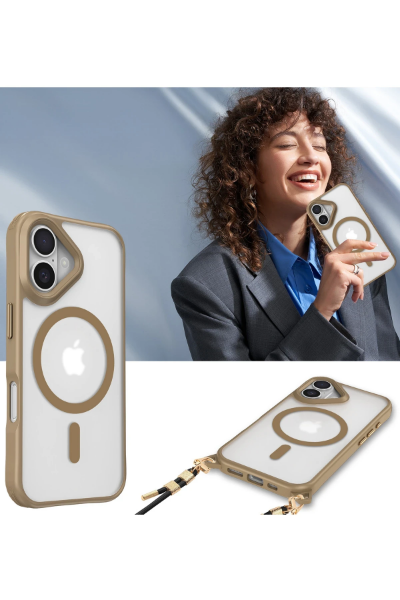 Newface iPhone 16 Kılıf Enka Magsafe Silikon Kılıf - Desert resmi