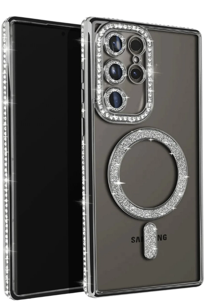 Newface Samsung Galaxy S25 Ultra Kılıf Joke Simli Magneticsafe Kılıf - Siyah resmi