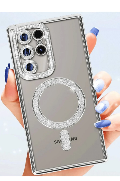 Newface Samsung Galaxy S25 Ultra Kılıf Joke Simli Magneticsafe Kılıf - Siyah resmi