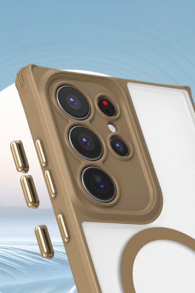 Newface Samsung Galaxy S24 Ultra Kılıf Enka Magsafe Silikon Kılıf - Lacivert resmi