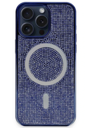 Newface iPhone 14 Pro Max Kılıf Diamond Magsafe Kapak - Lacivert resmi