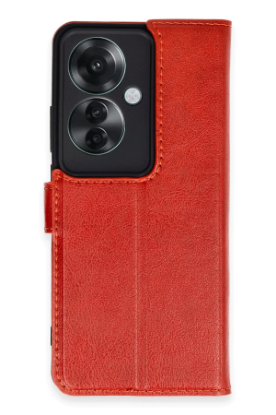 Newface Oppo Reno 11F Kılıf Trend S Plus Kapaklı Kılıf - Kırmızı resmi